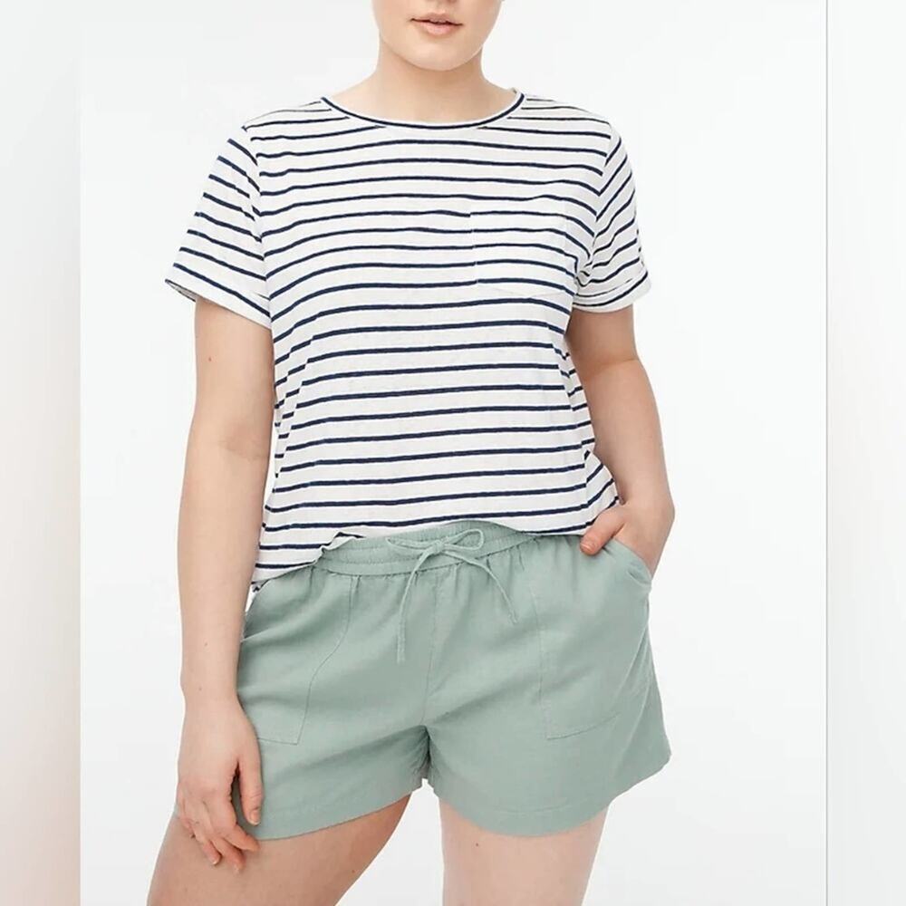 J. Crew Point‎ Sur Seaside Shorts Linen Blend Light Mint Green Size large